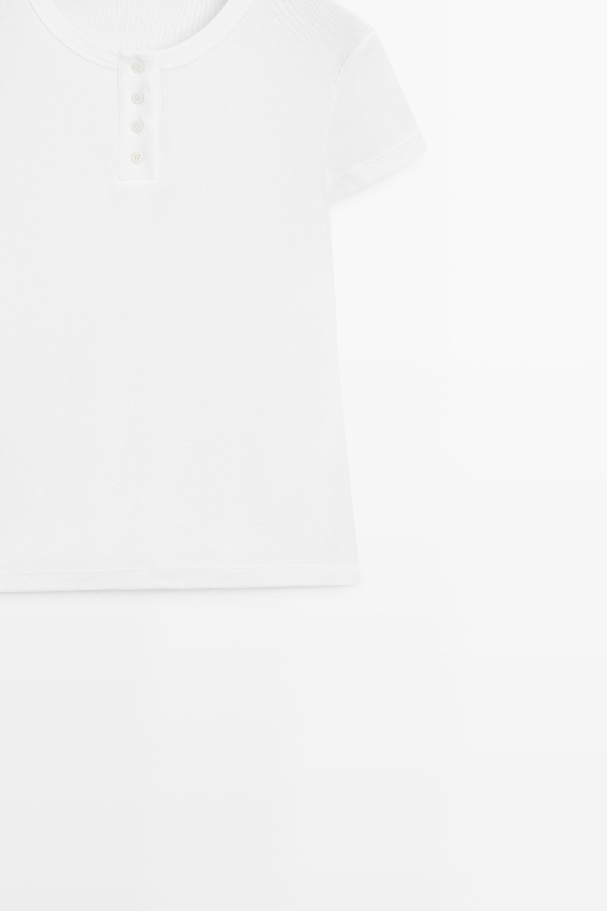 100% cotton short sleeve henley T-shirt